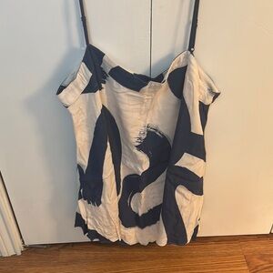 Anthropologie Black and White Asymmetrical Camisole